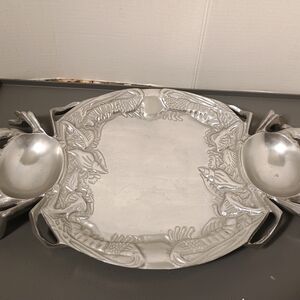 Silver Decorative Serving Tray